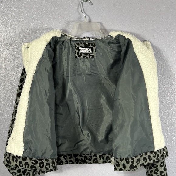 NWT Disney Mickey Mouse gray corduroy cheetah
print Sherpa trim jacket 2XL - Picture 5 of 14